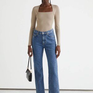 NWT & OTHER STORIES Favourite Cut Cropped Jeans in Mid-Blue